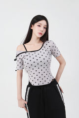 コントラストリボンTシャツ_スター