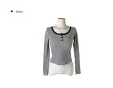 Hail Lace Cap Button Slim T-shirt