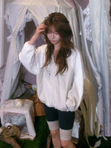 Dozzing hooded zip-up ( White )