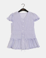 Chiring Frill Drawstring Blouse