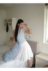 sky stripe strap sleeveless tee
