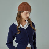 VA Curved Logo Washed Beanie / Brown