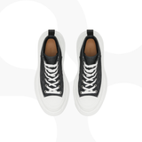 White/Black High Top Canvas Shoes