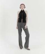 Halter Waistcoat Top Black