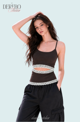 Edge Open Lace Sleeveless Top