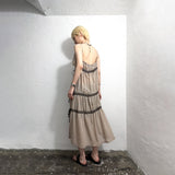 TIED SHIRRING DRESS