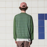 ARGYLE STRIPE CARDIGAN / GREEN
