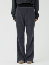 Knit cut detail bootcut Pants, Charcoal