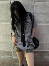 26SS★ [ MADE / Tie Set ] Silk Stripe Classic Shirt Short Sleeve Version