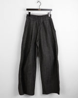 Dilkin ピンタックデニムバンディングロングワイドパンツ