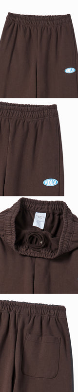 25FW BLUE OVAL LOGO LONG PANTS DARK BROWN