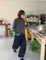 メルベックローロウデニムワイドブラッシュパンツ