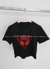 チェリーキッチュクロップド半袖Tシャツ