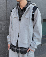 Dust Pocket Hooded Zip-Up (Gray)