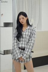 ソフトなルーズフィットのワイドチェックシャツ