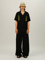 EO Stripe Wide Linen Pants 