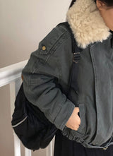 Ogets Fur Collar Work Jumper Jacket