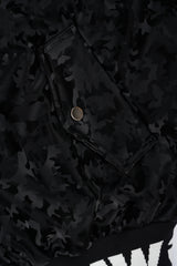 Faux Leather Military Bomber Jacket