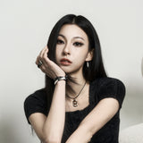 [Silver925] BlackPurple Minimal Tag Earrings