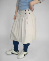 SLOW BUTTON FLARE MIDI SKIRT