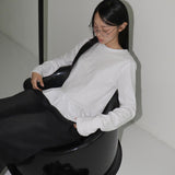 Neis Frill Layered Round Long-Sleeved T-Shirt