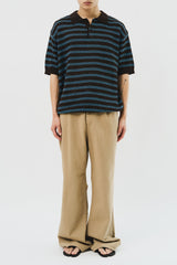 Letter Collar Half Knit (3color)