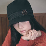 hippie button cap black