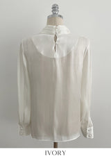 Neju Bling Satin Tie Blouse