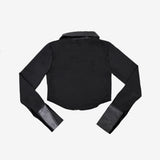 Esser leather color block shirt