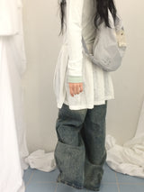 line and pleated dress
