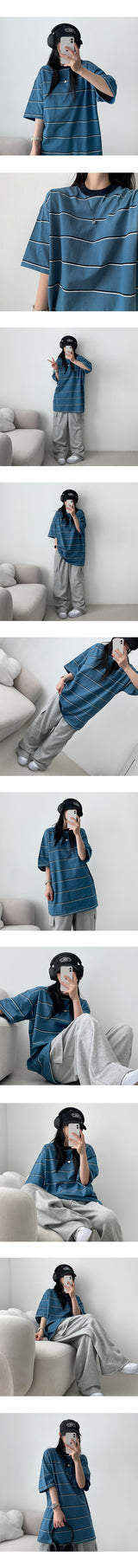 デンラストライプ半袖Tシャツ