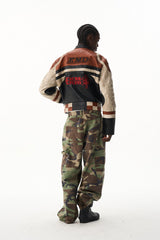 Distressed Patchwork Leather Jacket