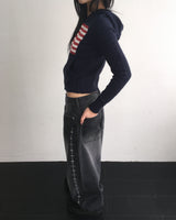 Stud denim pants