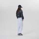 GLOSSY PADDING JUMPER  - BLACK