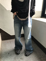 2-Color Signature Flare Denim Pants