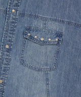 DENIM STUD HALF SHIRT