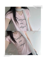 V-Neck Short Sleeve T-Shirt (2 Colors）