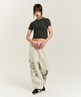 939 LOGO CROP TOP (CHARCOAL)