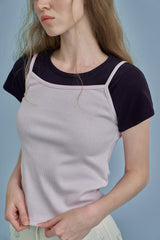 ラベルベーシックTシャツ_navy