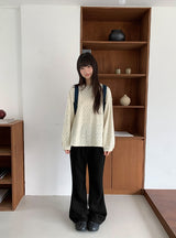 26SS★ [BAONHAUS] Kathleen Banding Semi-Bootcut Pants