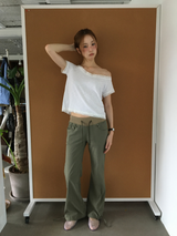 ラスレースオフショルダーTシャツ(3color)