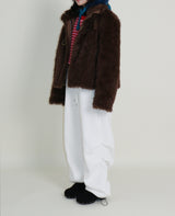Rachel Two-Belt Detail Short Length Fur Jacket (Lining Quilted)