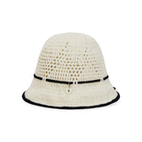Heart Chain Crochet Ribbon Bucket Hat / Black