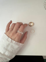 [4 set] summer beads layered ring set / bold summer ring