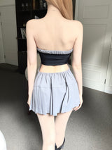  Backless top pleats mini ops (2color)