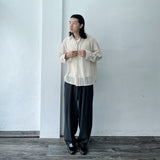 Textured Draped Wide Pants