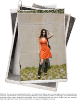 orange deep V-neck halter neck mini dress