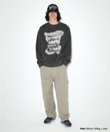 GRUNGE SLOGAN PIGMENT SWEATSHIRT