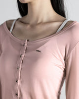 Metal Triclipse Slim Fit Tencel Sheer Cardigan Pink