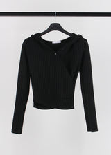 BUTTON WRAP HOOD TEE